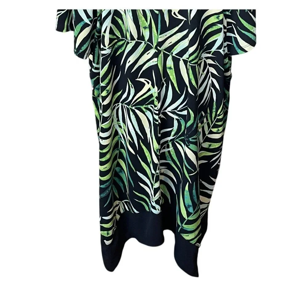 Arna‎ York Floral Tunic Dress 26/28 Hawaiian Tropical Resort Wear Travel V Neck - Picture 6 of 9